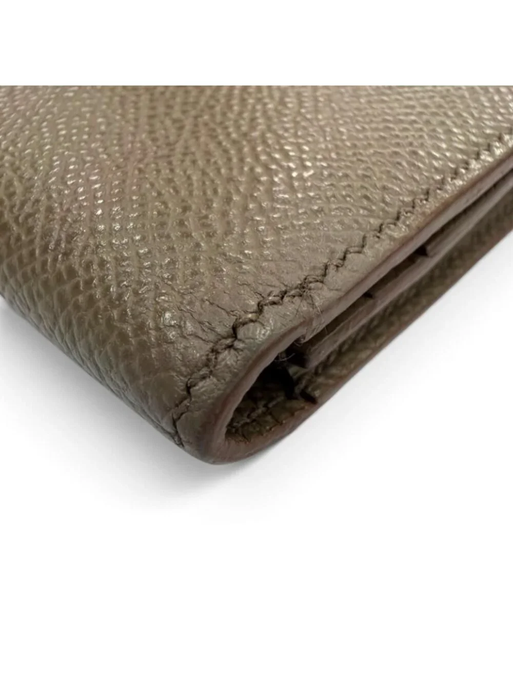 Hermes Bearn Soufflet Veau Epsom Taupe Gold Wallet